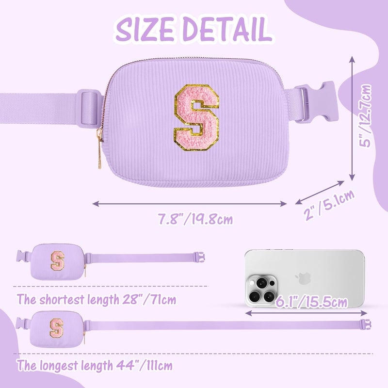 Gitus Girls Birthday Gifts - Initial Fanny Pack Belt Bag for Teen Girls - Trendy Personalized Preppy Stuff (Lavender-S) - Image 3